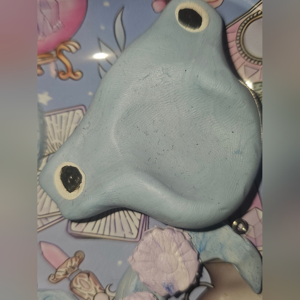Blue Keychain Stingray Hammerhead Shark Worrystone Clay